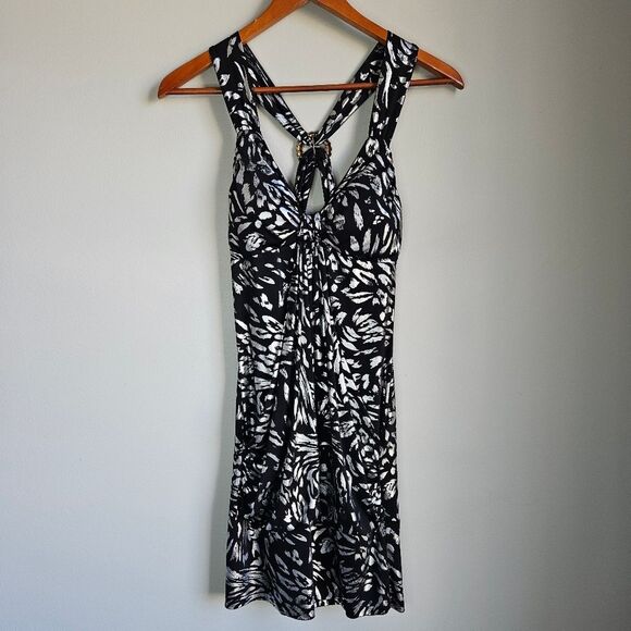 Taboo Metallic Animal Print Sheath Dress Women's Small Babydoll Y2K Club Bling - Picture 6 of 9